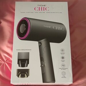 Tyche Chic Hair Dryer - Black with Pink Trim